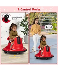 12V Kids Ride On Bumper Car with Remote Control Lights and Music