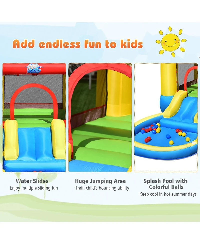 Inflatable Kids Slide Bounce House with 550w Blower