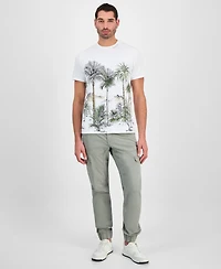 Guess Men's Urban Palm Tree Short Sleeve Crewneck Graphic T-Shirt
