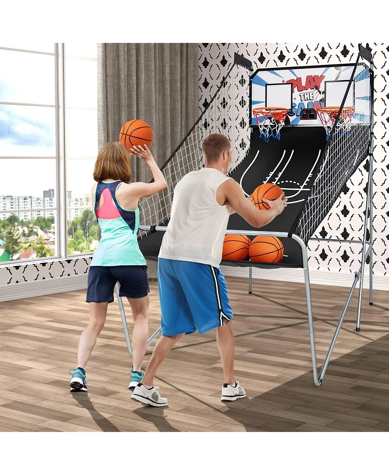 Indoor Double Electronic Basketball Game with 4 Balls