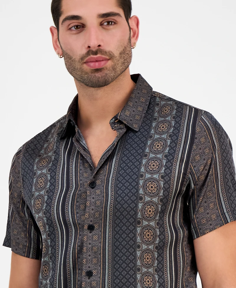Guess Men's Mosaic Stripe Shirt