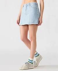 Steve Madden Women's Cheri Frayed-Edge Denim Skirt