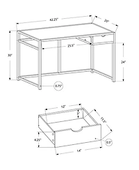 Space-Saving 20" Computer Desk Modern Design for Small Office or Study
