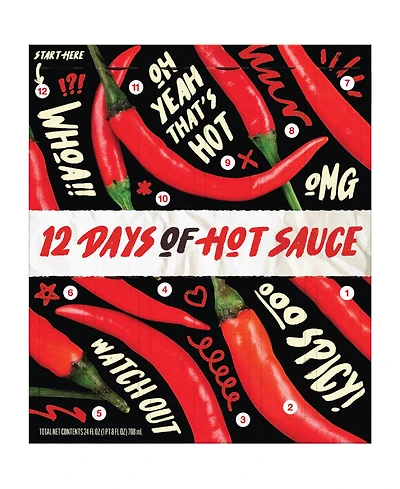Msrf Holiday 12 Days of Hot Sauce Gift Box Advent Calendar, 12 Piece