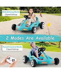 12V Electric Go Kart for Kids Race Toy with Remote Control and Music