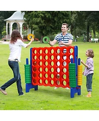 4-to-Score Giant Game Set with 42 Jumbo Rings and Quick-Release Slider