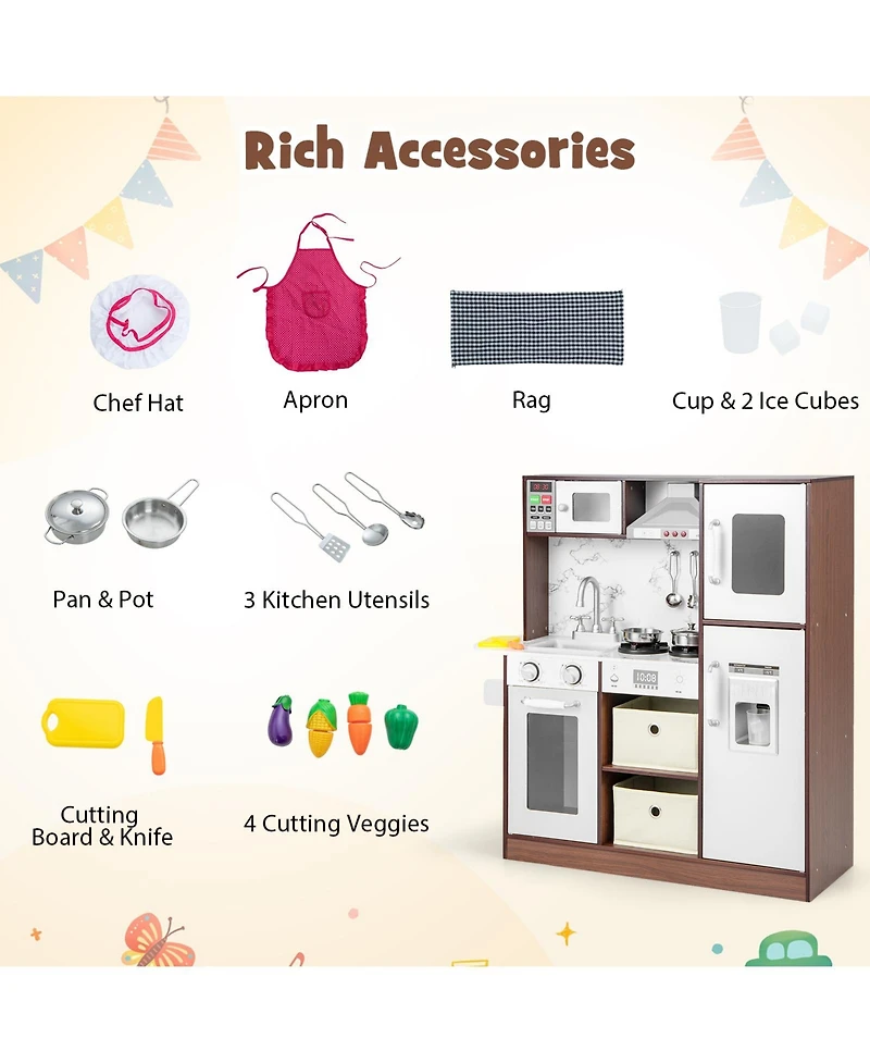 Kids Modern Toy Kitchen Playset with Attractive Lights and Sounds
