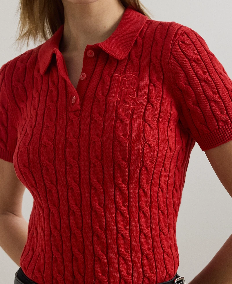 Lauren Ralph Lauren Women's Cable-Knit Polo Shirt