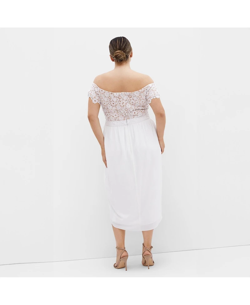 City Chic Women's Lace Glamour Midi Dress