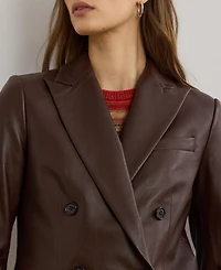 Lauren Ralph Women's Double-Breasted Lambskin Blazer