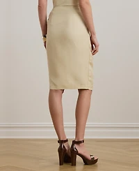 Lauren Ralph Women's Linen-Blend Twill Wrap Skirt