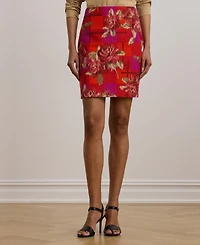 Lauren Ralph Women's Floral Linen-Cotton Pencil Miniskirt