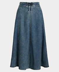 Lauren Ralph Women's Denim Drawcord Midi Skirt