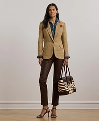 Lauren Ralph Women's Herringbone Linen-Blend Tweed Blazer