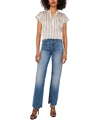 Vince Camuto Women's Striped Split-Neck Blouse
