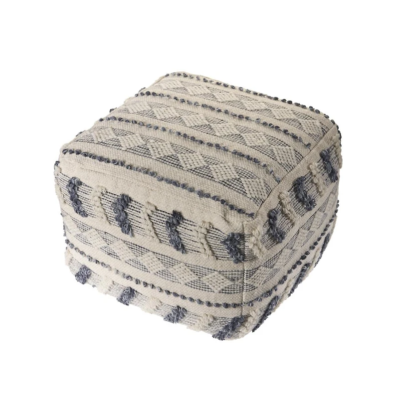 Wool Ottoman for Living Room Footrest and Cozy Home Decor