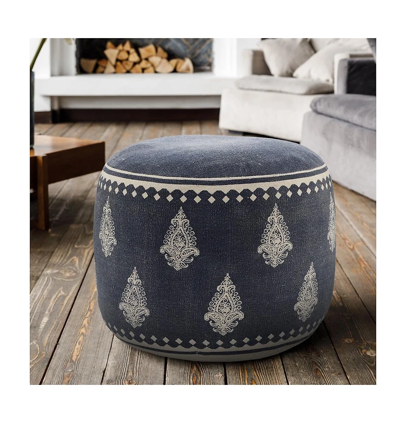 Soft Cotton Ottoman for Living Room Seating and Footrest