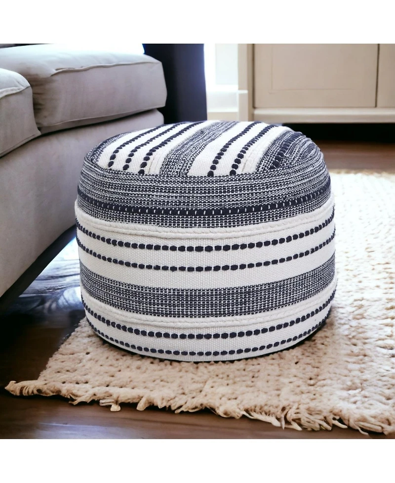 Upholstered Cotton Ottoman for Living Room Accent Chair and Footrest
