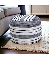 Upholstered Cotton Ottoman for Living Room Accent Chair and Footrest