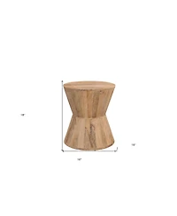 Farmhouse Round End Table in Solid Wood – Timeless Wooden Accent Table