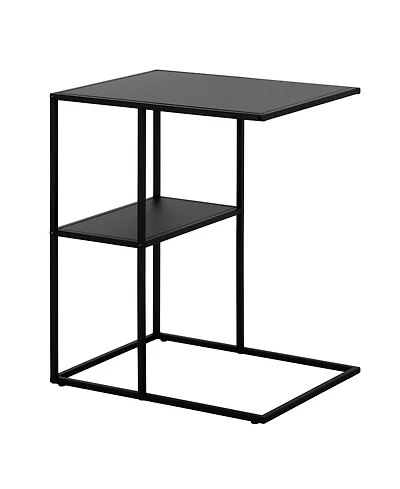 Industrial Metal Side Table with Lower Shelf – Compact Steel Design