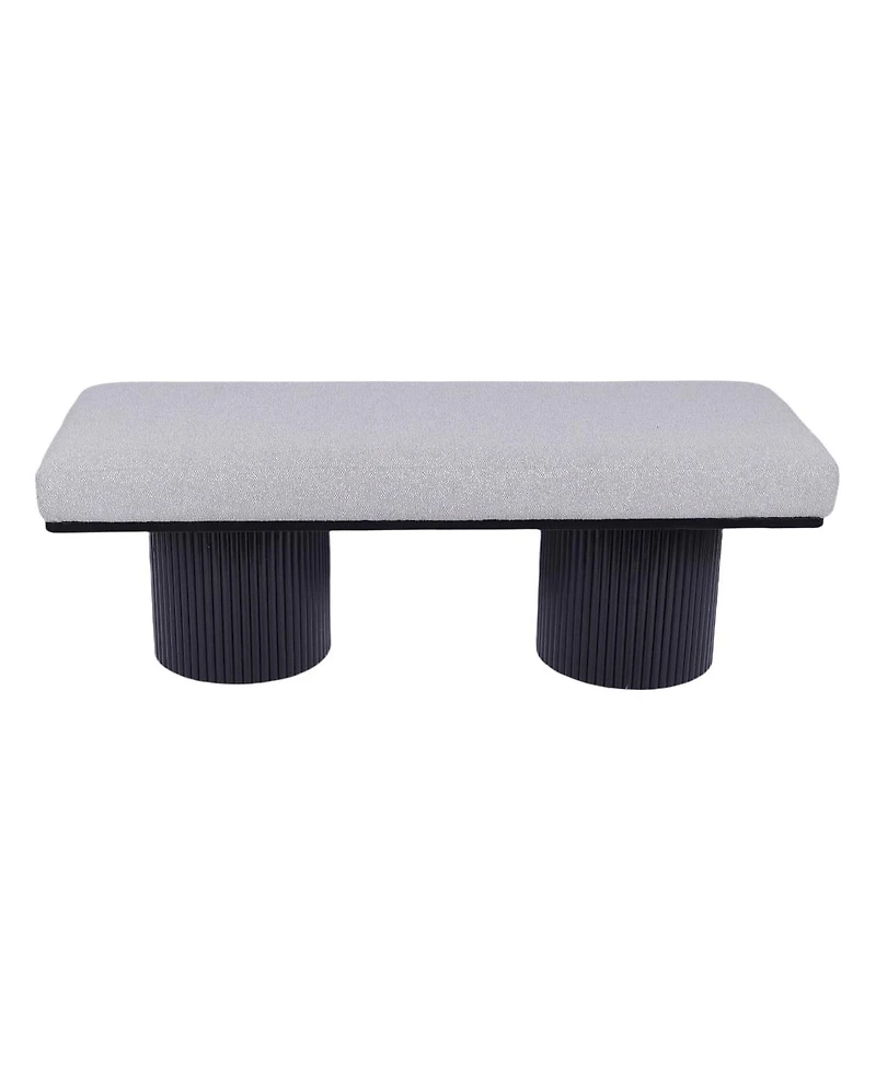 Upholstered Bed End Bench with Chunky Round Legs Modern Boucle Fabric Accent for Bedroom Living Room Entryway Footrest Seating-The Pop Home