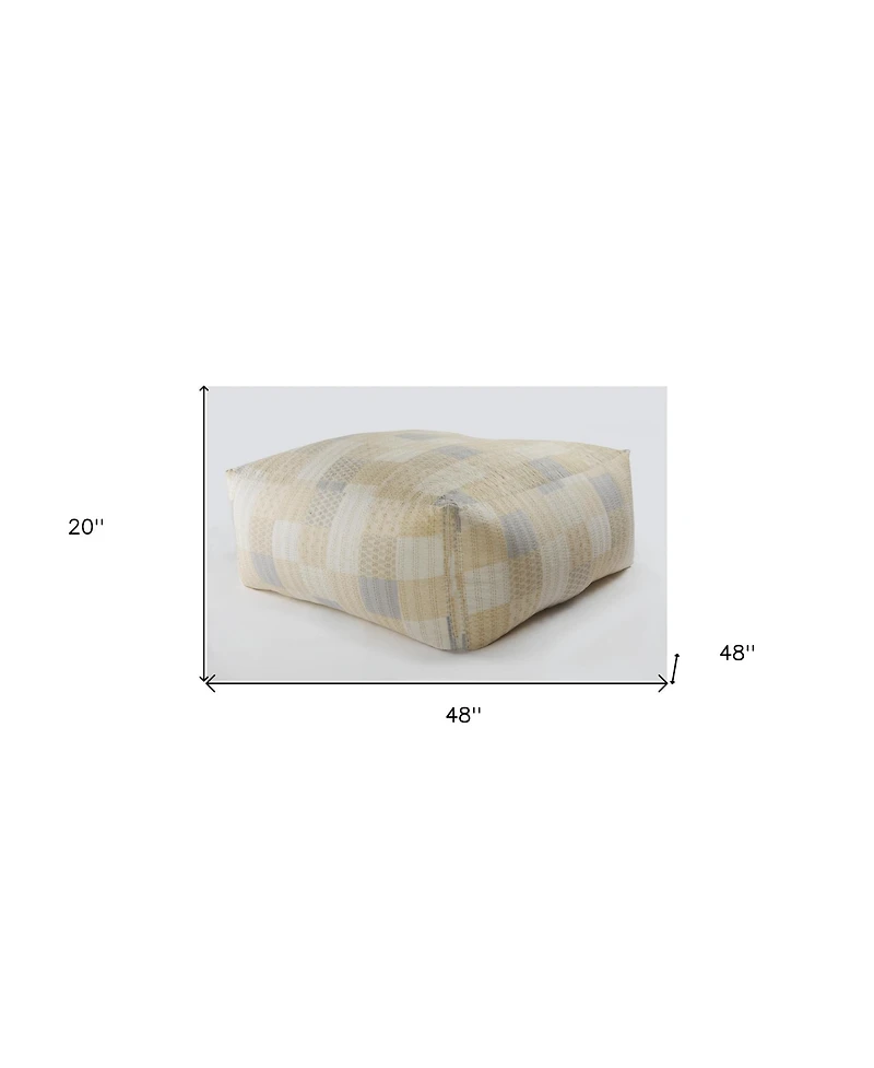 48" Cream 100% Cotton Ottoman