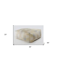 48" Cream 100% Cotton Ottoman