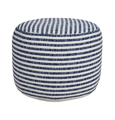 18" Blue 100% Cotton Ottoman