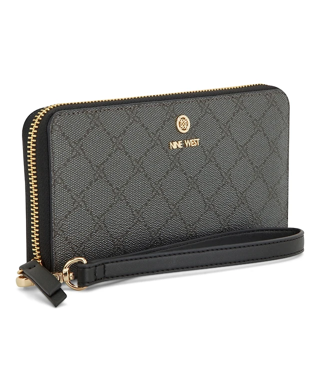 Shop Nine West Lockup 9S Zip Around Wristlet at Beverly Center in