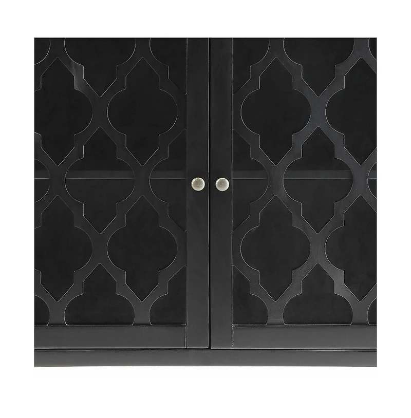 Two Glass Door Sideboard Cabinet with Adjustable Shelves