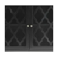 Two Glass Door Sideboard Cabinet with Adjustable Shelves