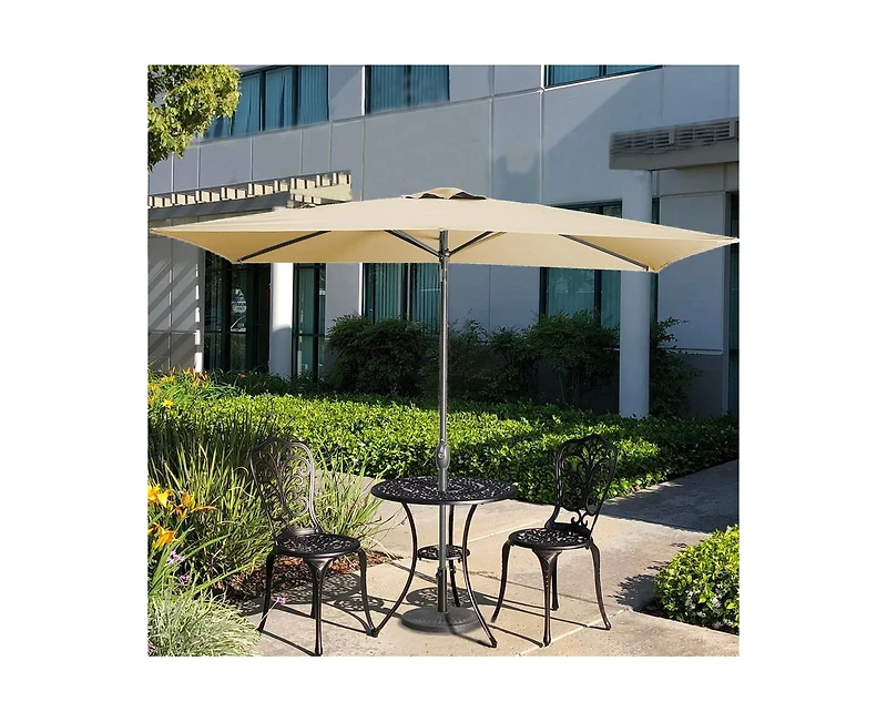 Casainc Rectangular Lighted Led Outdoor Market Umbrella