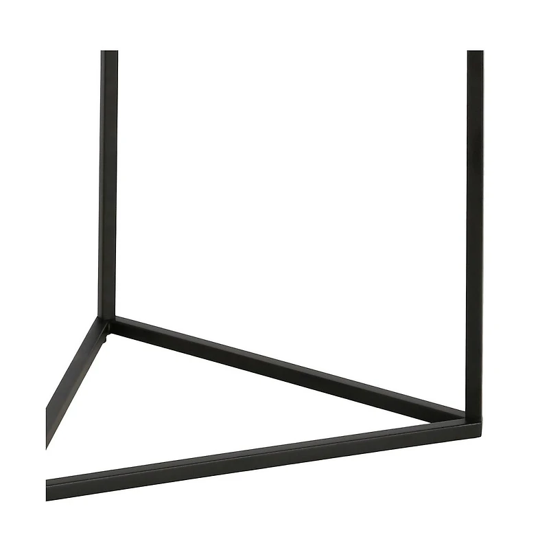 Modern Round End Table with Tempered Glass Top and Steel Frame