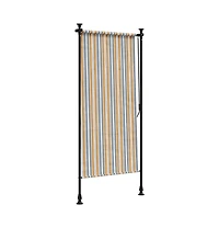 Outdoor Roller Blind Yellow and White 39.4"x106.3" Fabric&Steel