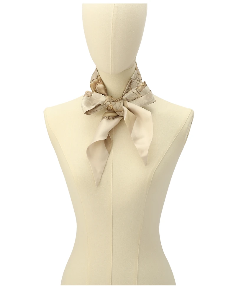 Coach Stacked Tabby Bags Print Silk Skinny Scarf
