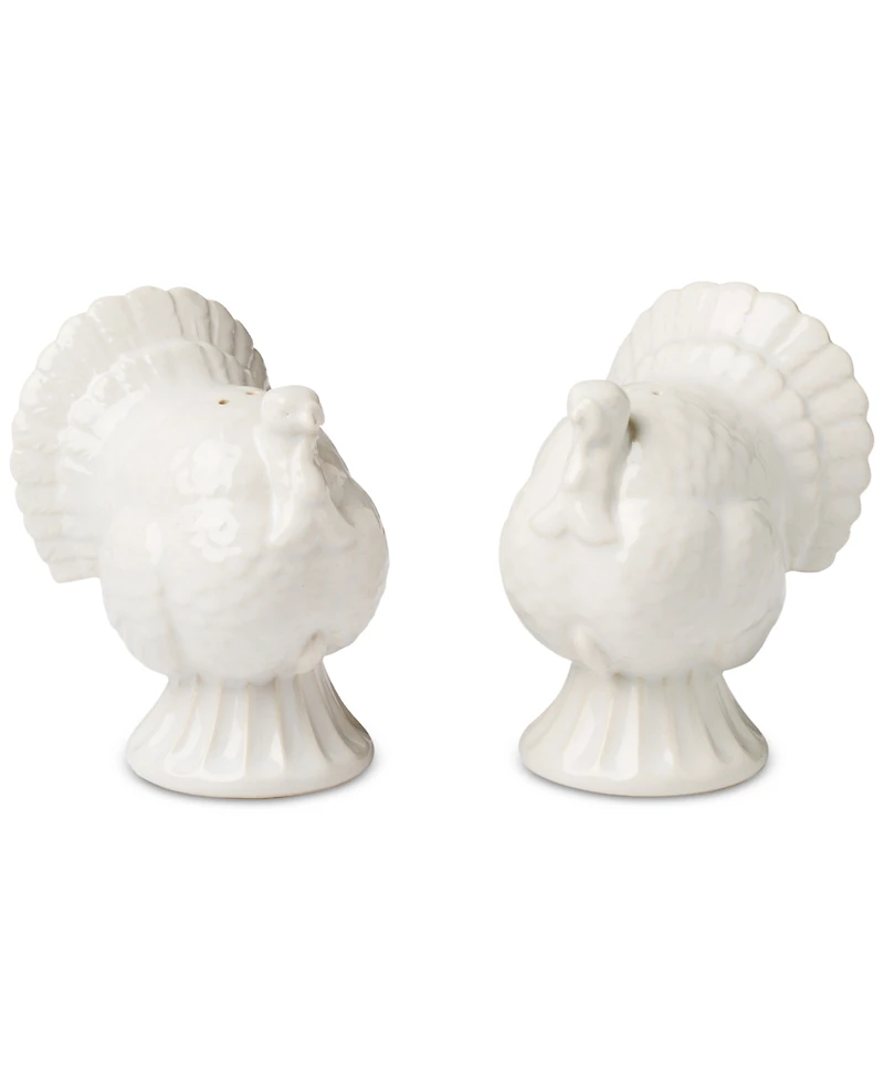 Lenox French Perle Carved Turkey Salt & Pepper Set
