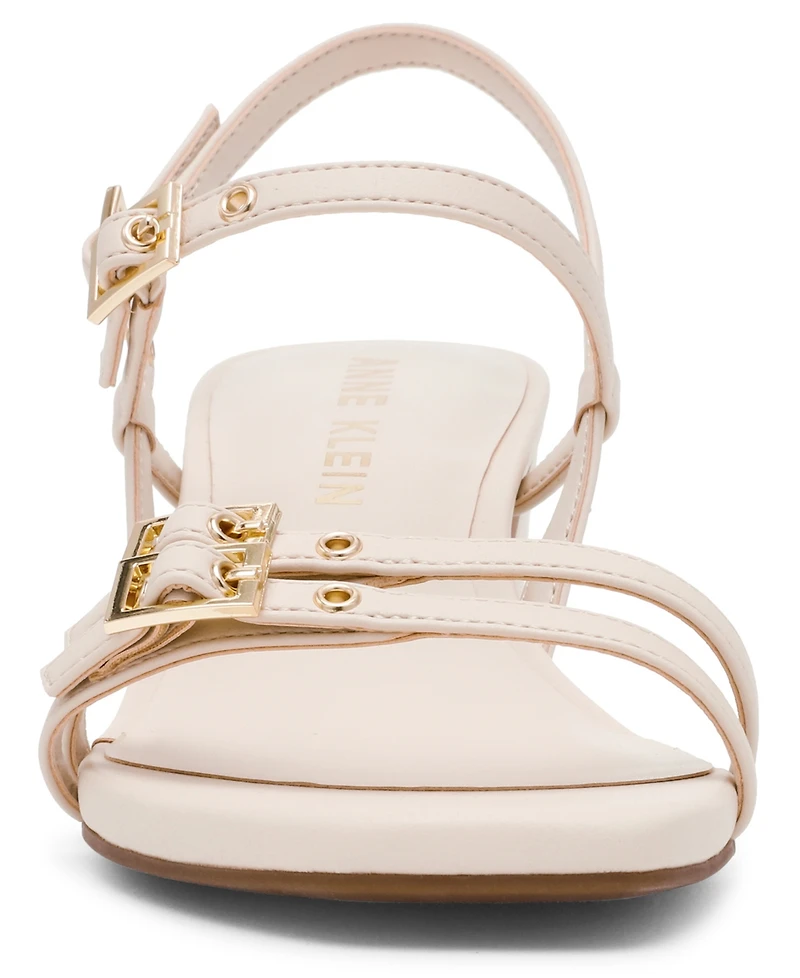 Anne Klein Women's Mackenzie Strappy Buckle Block Heel Dress Sandals