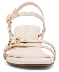 Anne Klein Women's Mackenzie Strappy Buckle Block Heel Dress Sandals