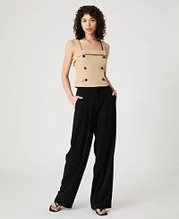 French Connection Women's Lightweight Cotton Sleeveless Trench Top