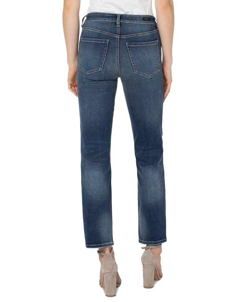 Liverpool Los Angeles Petite Kennedy Mid-Rise Straight Jeans