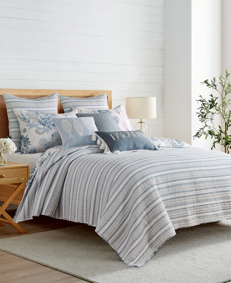 Levtex Coral Landing Reversible 3-Pc. Quilt Set