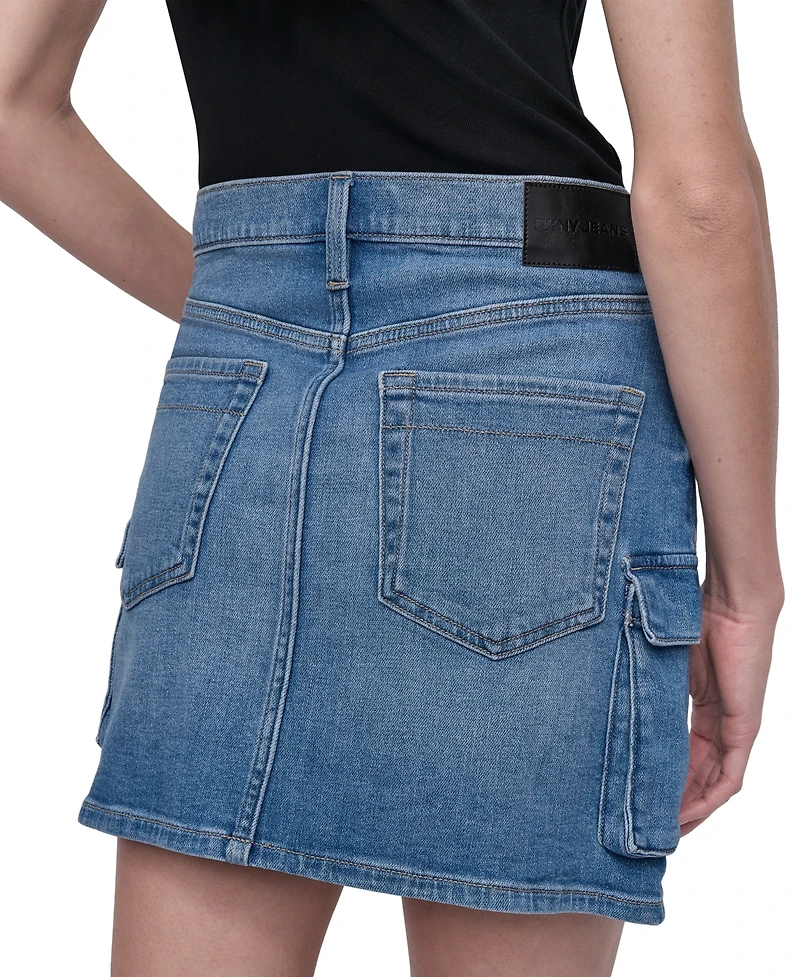 Dkny Jeans Women's Denim Cargo Mini Skirt - KYK