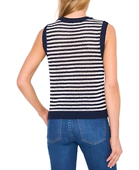 CeCe Women's Striped Shell Sweater