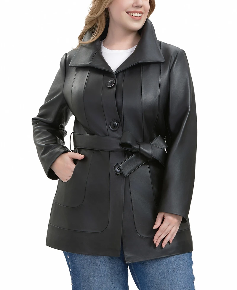 Bgsd Plus Erika Leather Coat