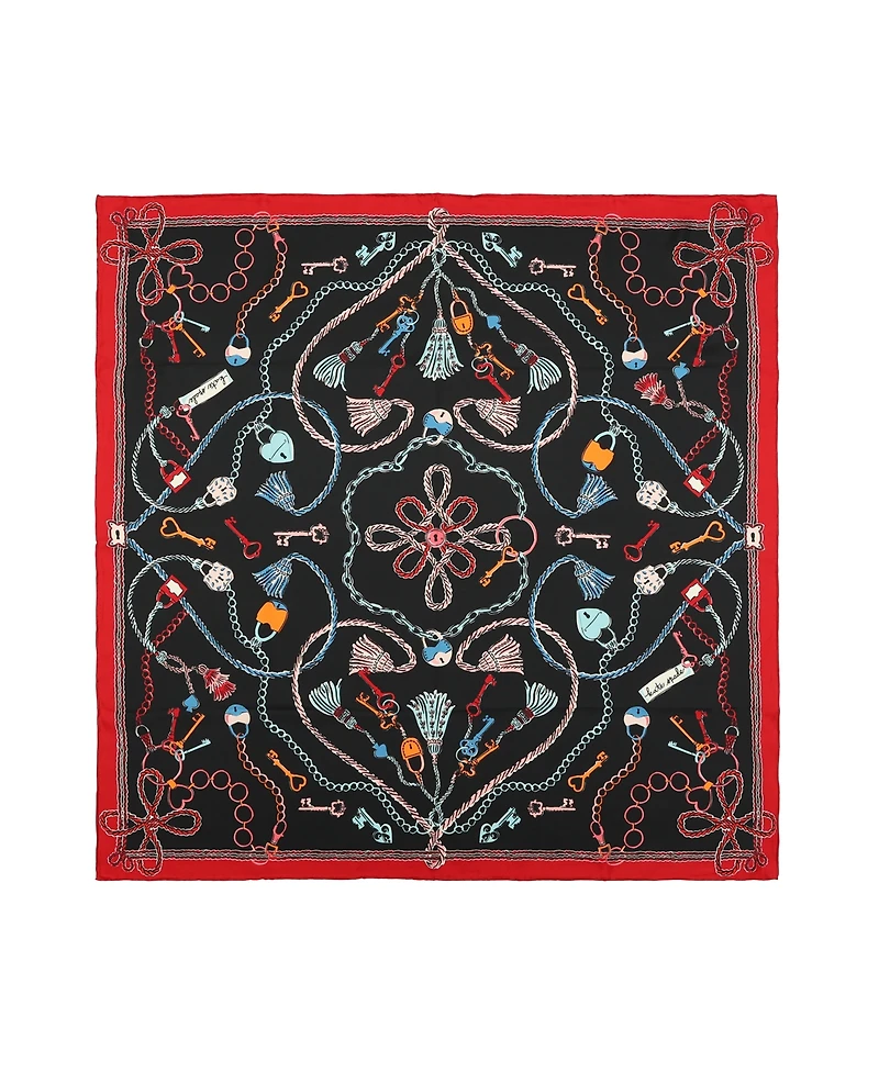 Kate Spade New York Women's Lock and Key Silk Square Scarf