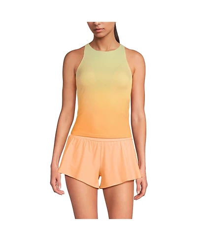 Lands' End Women's D-Cup Tugless High Neck Strappy Back Tankini Swimsuit Top