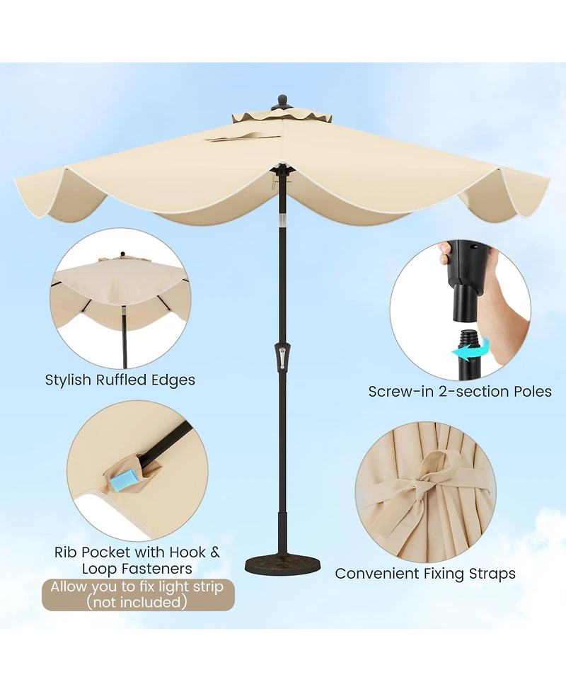 9 Ft Patio Umbrella with Crank Handle and Push Button Tilt