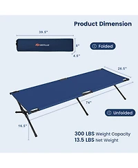 Adults Kids Folding Camping Cot-Blue