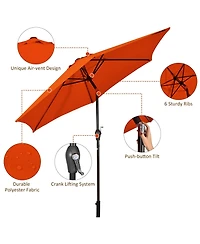 10 Feet Outdoor Patio Umbrella with Tilt Adjustment and Crank-Orange